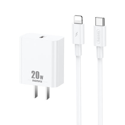 REMAX RP-U5 Extreme 2 Series 20W PD Charger + 1m USB-C / Type-C to 8 Pin Fast Charge Data Cable S...