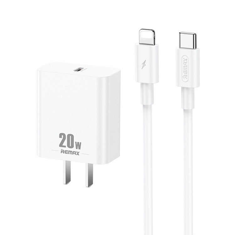 REMAX RP-U5 Extreme 2 Series 20W PD Charger + 1m USB-C / Type-C to 8 Pin Fast Charge Data Cable S...