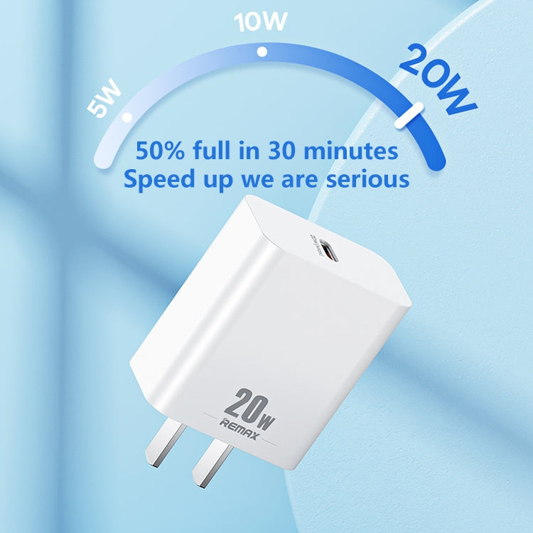 REMAX RP-U5 Extreme 2 Series 20W PD Charger + 1m USB-C / Type-C to 8 Pin Fast Charge Data Cable S...