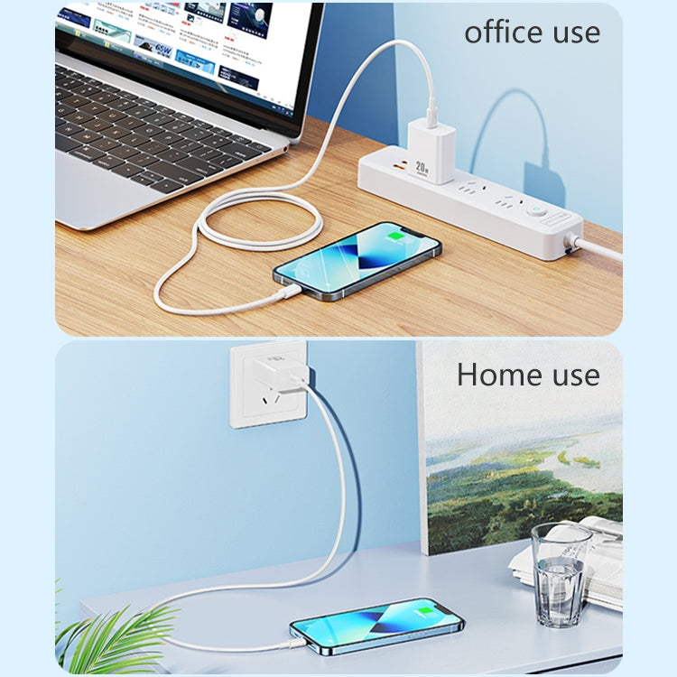 REMAX RP-U5 Extreme 2 Series 20W PD Charger + 1m USB-C / Type-C to 8 Pin Fast Charge Data Cable S...