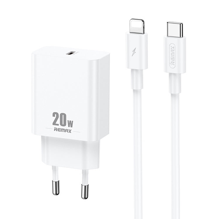 REMAX RP-U5 Extreme 2 Series 20W PD Charger + 1m USB-C / Type-C to 8 Pin Fast Charge Data Cable S...