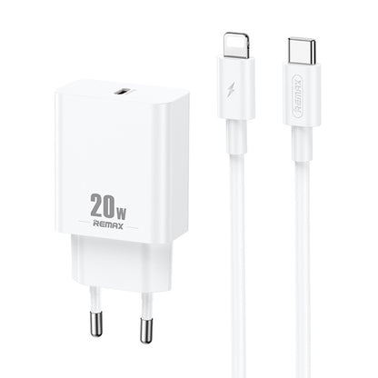 REMAX RP-U5 Extreme 2 Series 20W PD Charger + 1m USB-C / Type-C to 8 Pin Fast Charge Data Cable S...