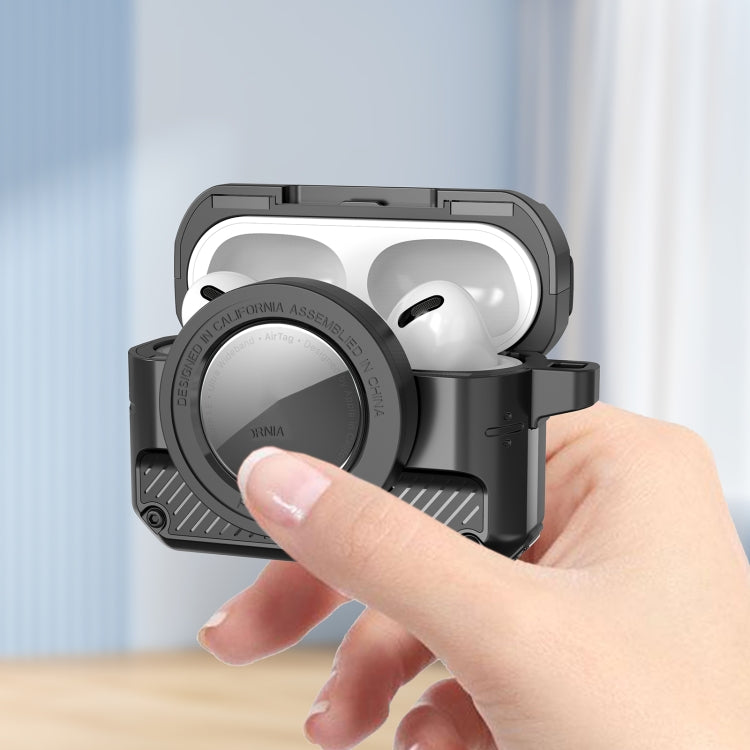 Automatic Flip Switch TPU+PC Earphone Case with AirTag, For AirPods Pro, For AirPods 1/2���������...