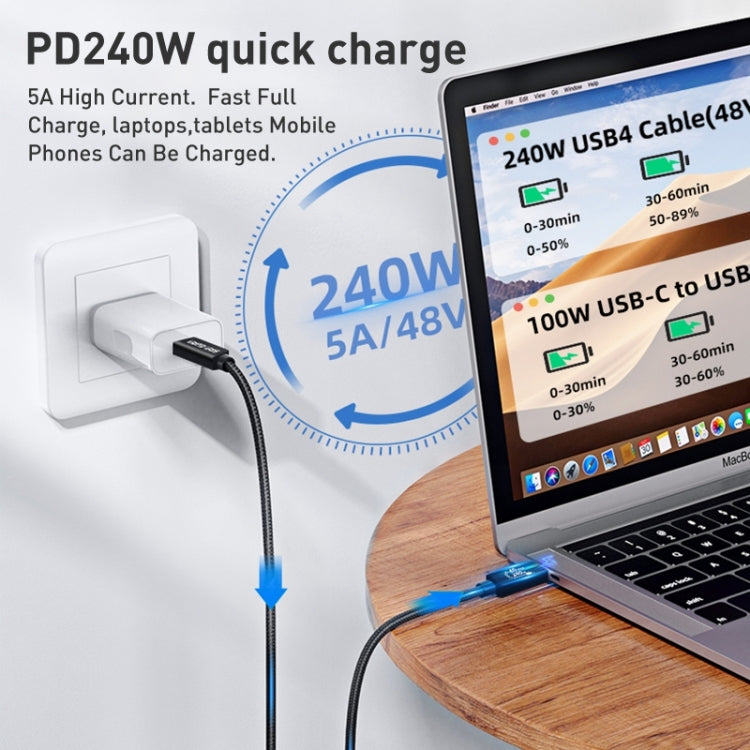 PD240W 40Gbps USB4 Fast Charging Data Cable, 0.5m, 1m, 1.5m, 2m