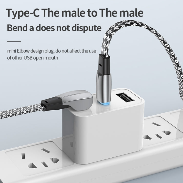 3A USB-C/Type-C to USB-C/Type-C Elbow Fast Charge Data Cable, 3A Type-C to Type-C 1.2m�����������...