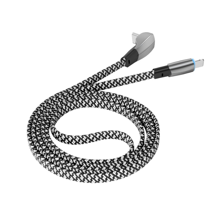 3A USB-C/Type-C to 8 Pin Elbow Fast Charge Data Cable, 3A Type-C to 8 Pin 1.2m�������������������...