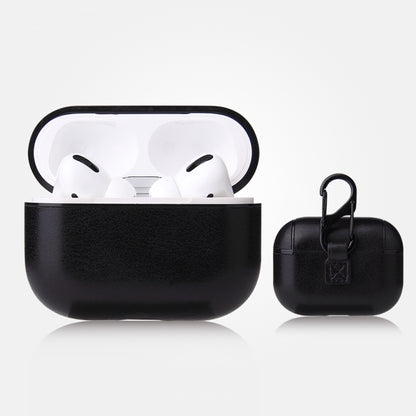 Anti-fall Crazy Horse Texture PU Leather Protective Case with Carabiner, For AirPods Pro���������...