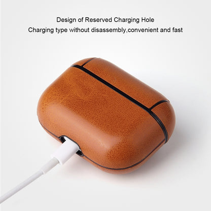 Anti-fall Crazy Horse Texture PU Leather Protective Case with Carabiner, For AirPods Pro���������...