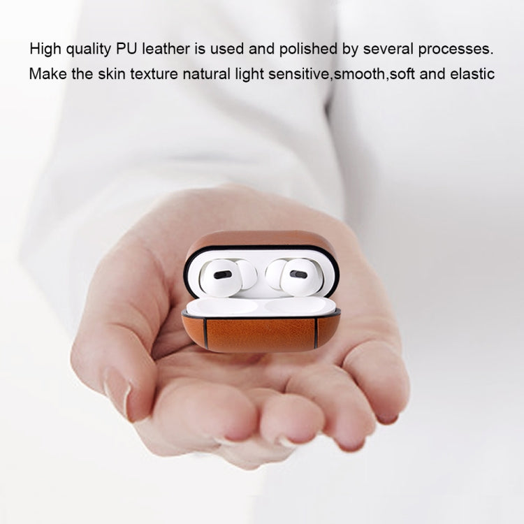 Anti-fall Crazy Horse Texture PU Leather Protective Case with Carabiner, For AirPods Pro���������...