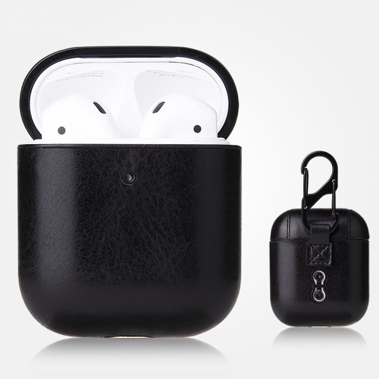 Anti-fall Crazy Horse Texture PU Leather Protective Case with Carabiner, For AirPods Pro���������...