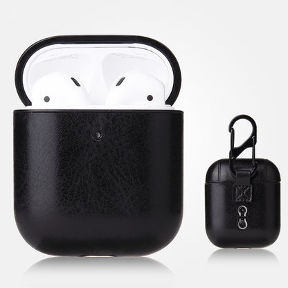 Anti-fall Crazy Horse Texture PU Leather Protective Case with Carabiner, For AirPods Pro���������...