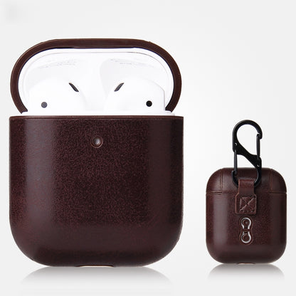 Anti-fall Crazy Horse Texture PU Leather Protective Case with Carabiner, For AirPods Pro���������...