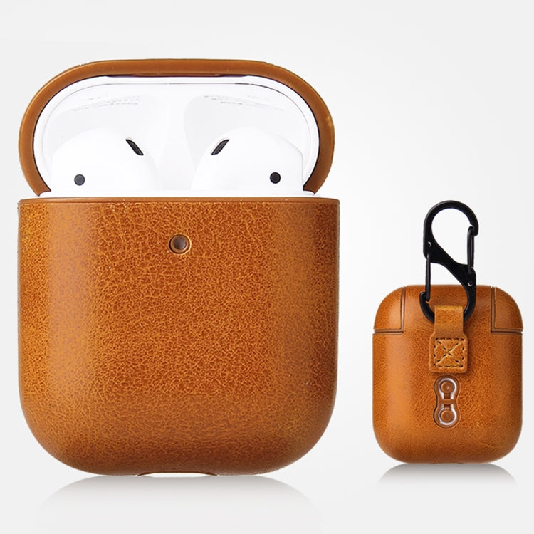 Anti-fall Crazy Horse Texture PU Leather Protective Case with Carabiner, For AirPods Pro���������...