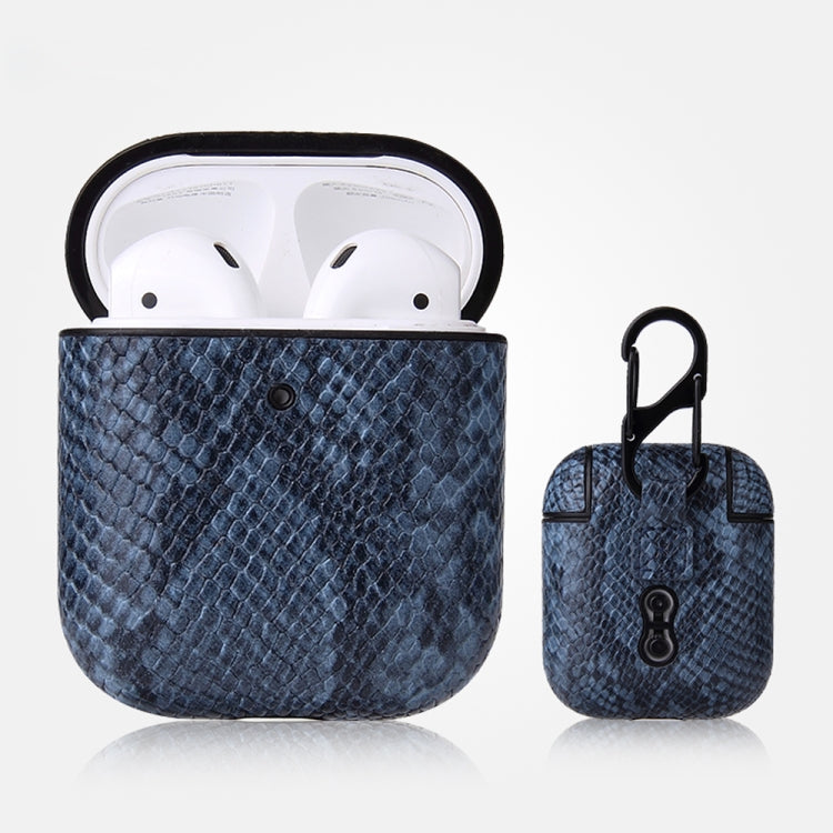 Anti-fall Snakeskin Texture PU Leather Protective Case with Carabiner, For AirPods Pro�����������...