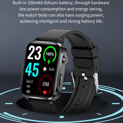 F100 1.7 inch HD Square Screen TPU Strap Smart Watch Supports Body Temperature Monitoring/Blood O...