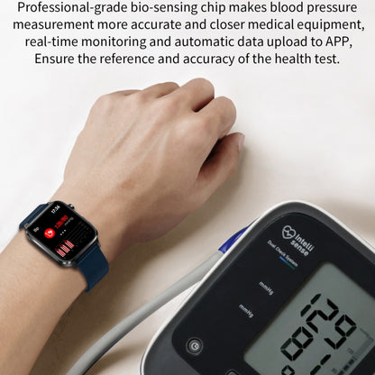 F100 1.7 inch HD Square Screen TPU Strap Smart Watch Supports Body Temperature Monitoring/Blood O...