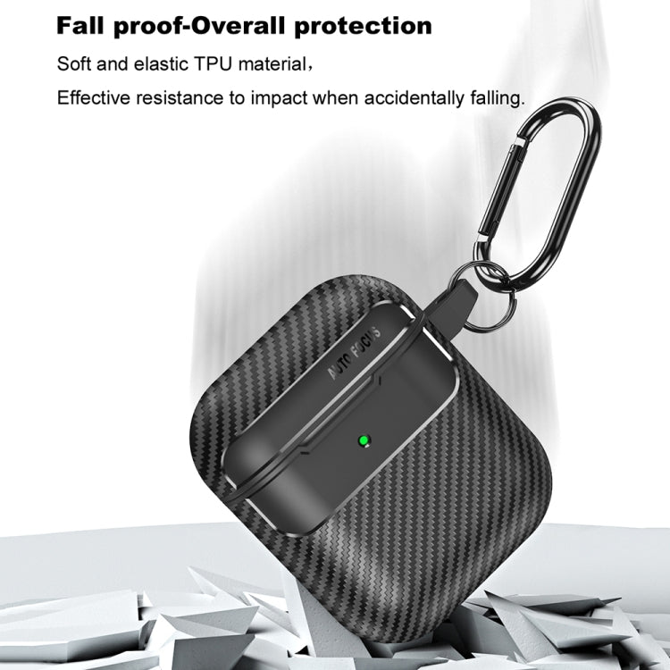 Carbon Fiber Texture Anti-fall Earphone Protective Case, For AirPods 1 / 2, For AirPods 3��������...