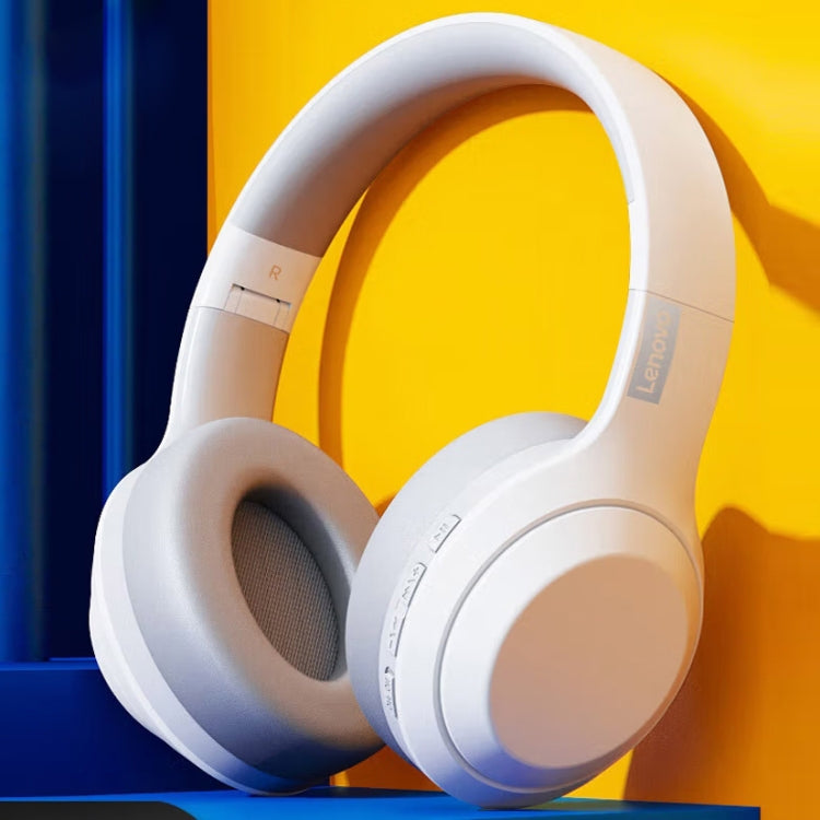 Lenovo TH10 Wireless Bluetooth Gaming Bass Music Sports Noise-cancelling Headphone, TH10 White���...