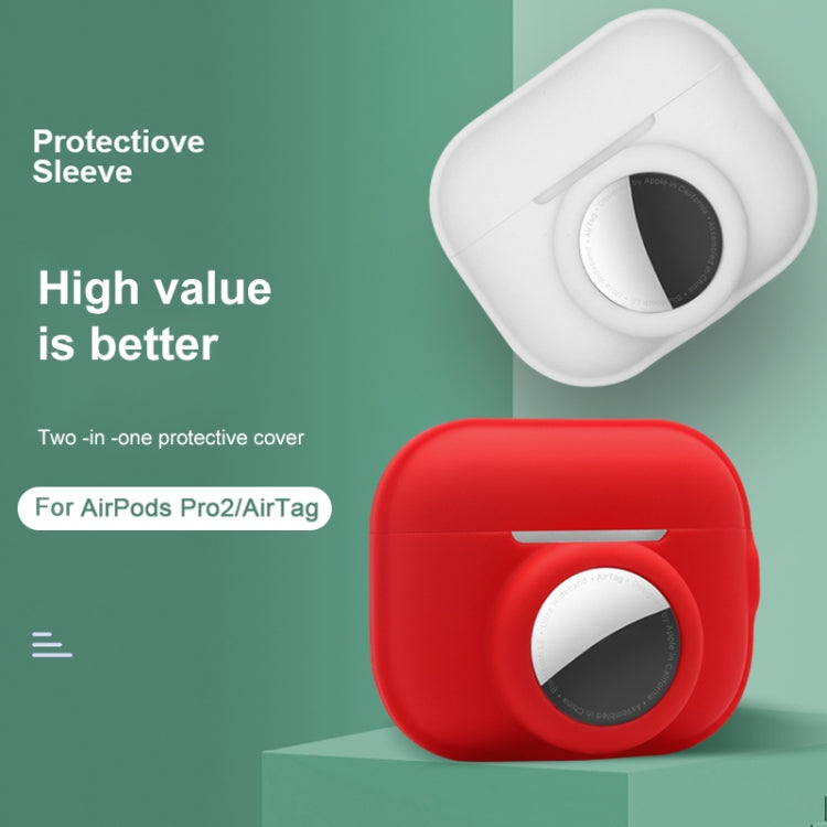 2 in 1 Shockproof Full Coverage Silicone Protective Case, For AirPods Pro 2 / AirTag