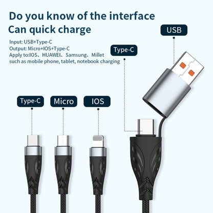 ADC-008 100W USB/Type-C to Type-C + 8 Pin + Micro USB Two to Three Fully Compatible Fast Charge D...