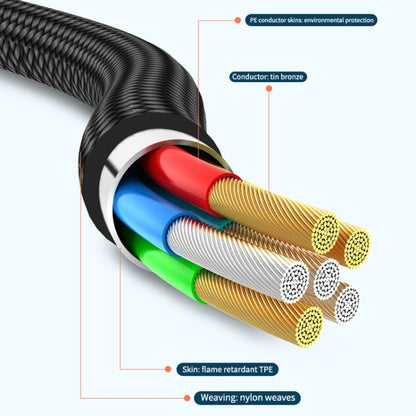 ADC-008 66W USB to USB-C/Type-C + 8 Pin + Micro USB 3 in 1 Fully Compatible Fast Charge Data Cabl...