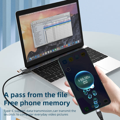 ADC-008 66W USB to USB-C/Type-C + 8 Pin + Micro USB 3 in 1 Fully Compatible Fast Charge Data Cabl...