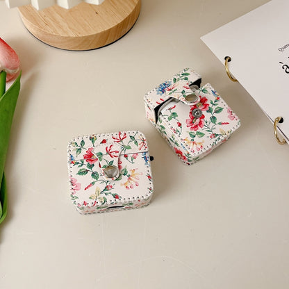 White Floral PU Leather Wireless Earphone Case, For AirPods Pro 2, For AirPods 3, For AirPods Pro...