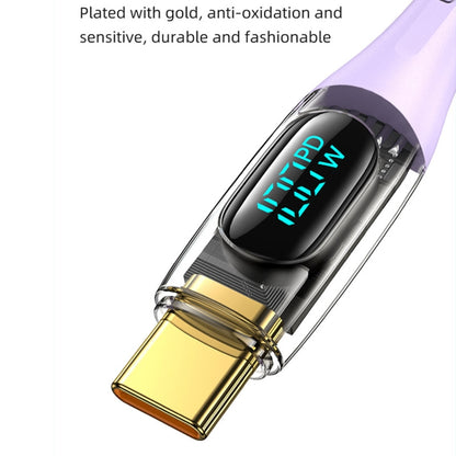 USAMS Type-C to Type-C PD100W Aluminum Alloy Transparent Digital Display Fast Charge Data Cable��...