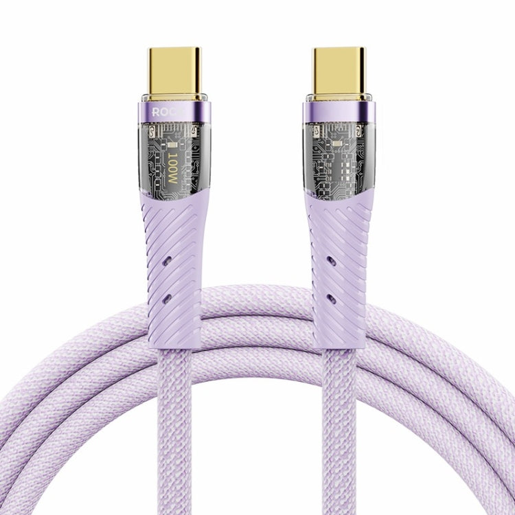 ROCK Z21 100W USB-C/Type-C to USB-C/Type-C Transparent Fast Charging Data Cable, Length: 1.2m����...