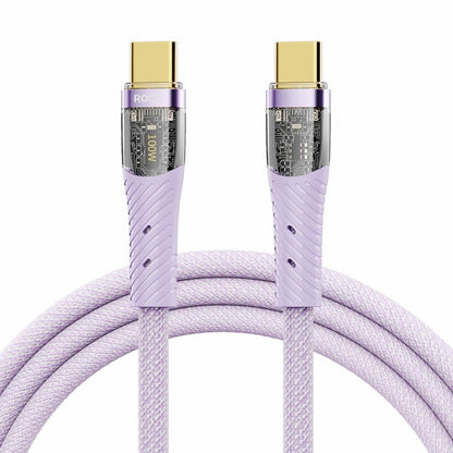 ROCK Z21 100W USB-C/Type-C to USB-C/Type-C Transparent Fast Charging Data Cable, Length: 1.2m����...