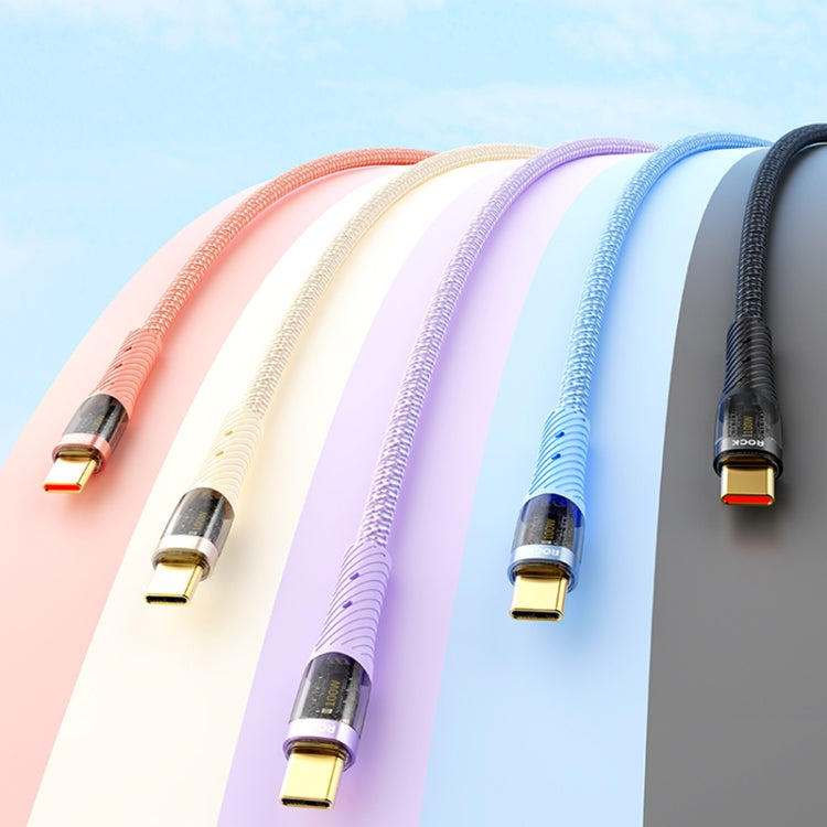 ROCK Z21 100W USB-C/Type-C to USB-C/Type-C Transparent Fast Charging Data Cable, Length: 1.2m����...