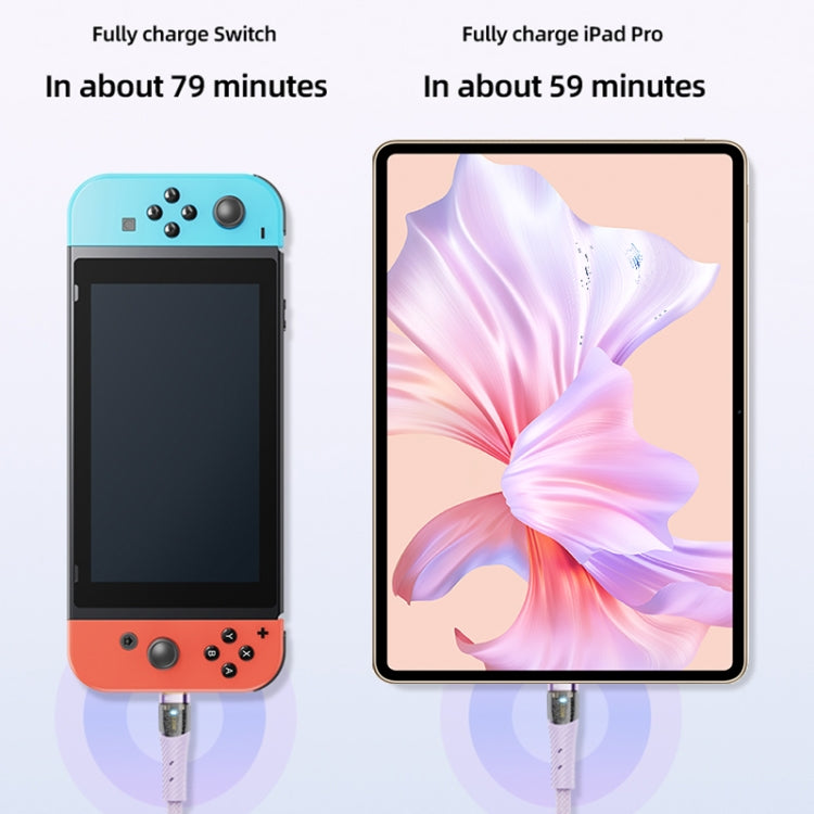 ROCK Z21 100W USB-C/Type-C to USB-C/Type-C Transparent Fast Charging Data Cable, Length: 1.2m����...