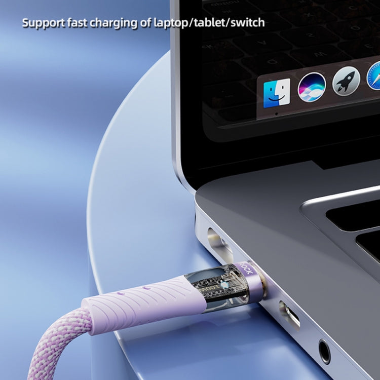 ROCK Z21 100W USB-C/Type-C to USB-C/Type-C Transparent Fast Charging Data Cable, Length: 1.2m����...