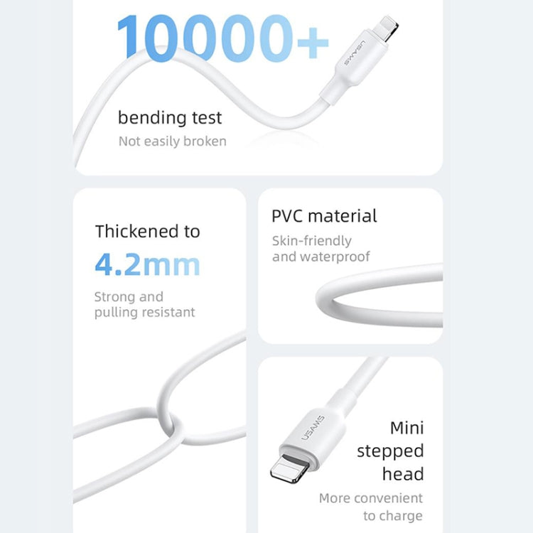 USAMS US-SJ610 U84 PD20W USB-C / Type-C to 8 Pin Charging Data Cable, PD20W 8 Pin 1m, PD20W 8 Pin...