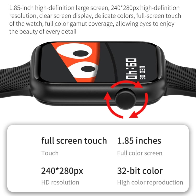 1.85 inch Silicone Band IP67 Waterproof Smart Watch