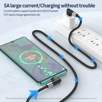 A9 30W USB-C/Type-C to 8 Pin Double Elbow Data Cable, 0.5m, 1m, 2m, 3m