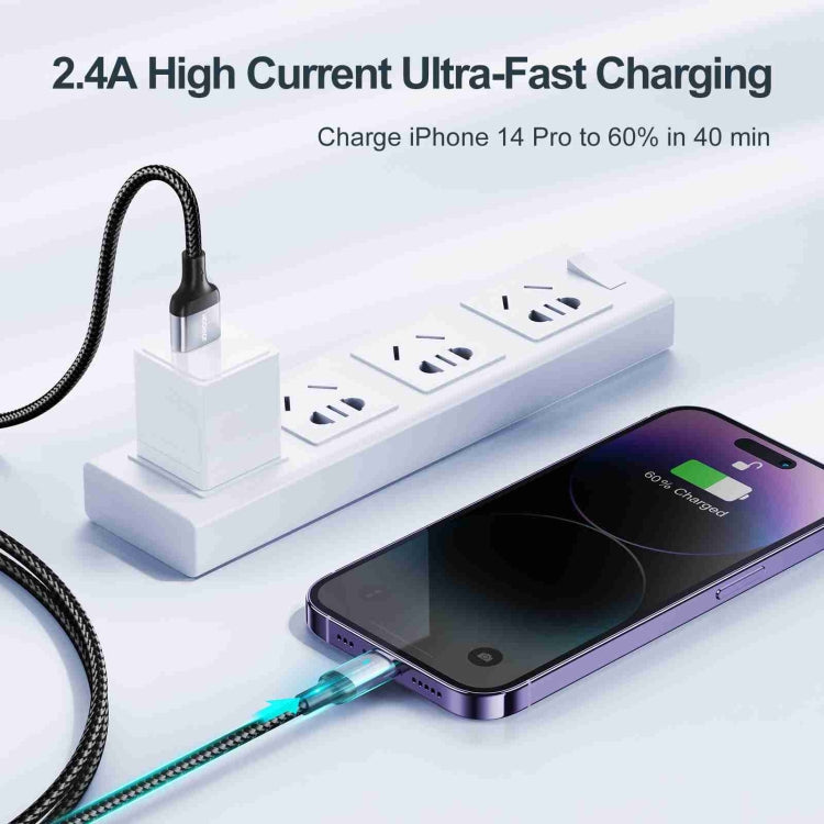 JOYROOM S-UL012A10 Extraordinary Series 2.4A USB-A to 8 Pin Fast Charging Data Cable�������������...