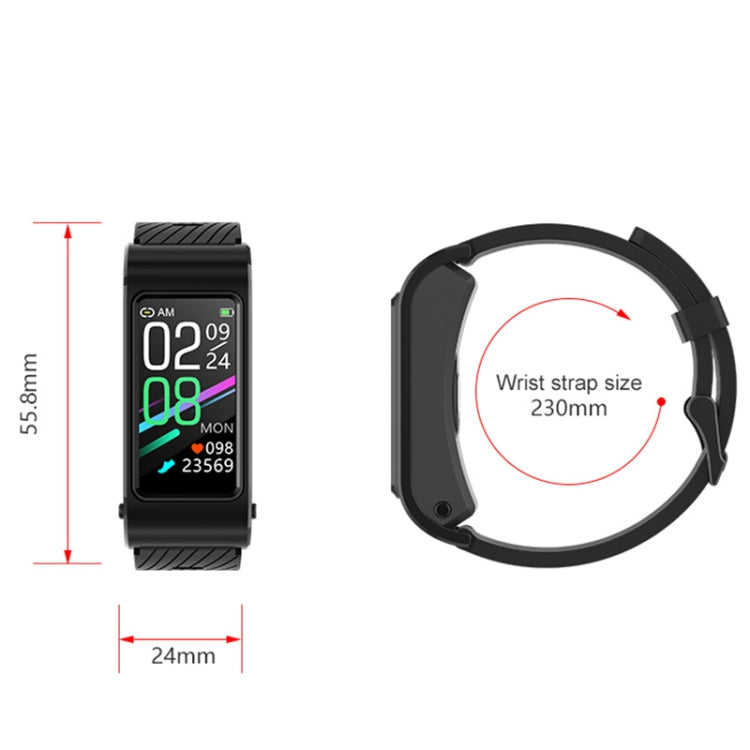 H21 1.14 inch Silicon Band Detachable Smart Watch Support Temperature Measurement / Bluetooth Cal...