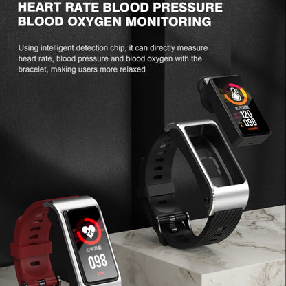 H21 1.14 inch Silicon Band Detachable Smart Watch Support Temperature Measurement / Bluetooth Cal...