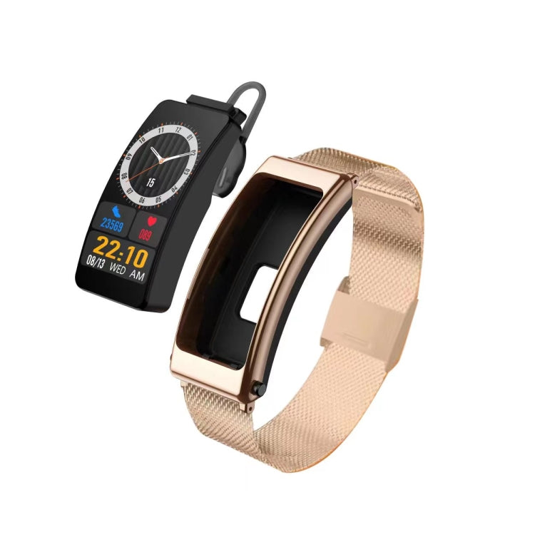 K13 1.14 inch Steel Band Earphone Detachable Smart Watch Support Bluetooth Call, Steel Band (Blac...