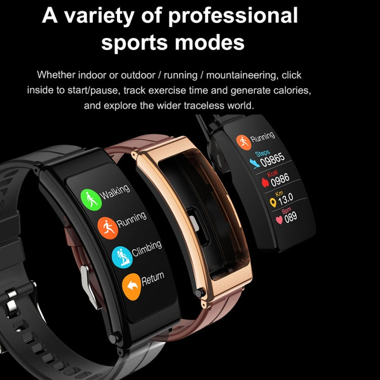 K13 1.14 inch Steel Band Earphone Detachable Smart Watch Support Bluetooth Call, Steel Band (Blac...