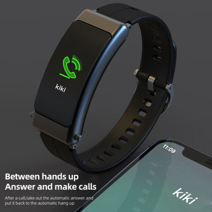 K50+ 0.96 inch Leather Band Earphone Detachable Life Waterproof Smart Watch Support Bluetooth Cal...