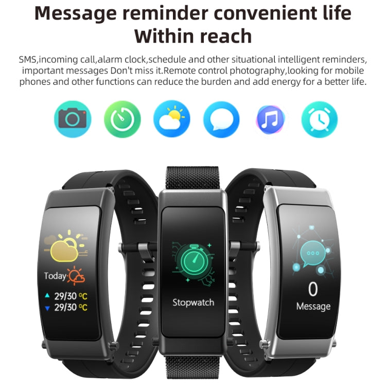 K50+ 0.96 inch Leather Band Earphone Detachable Life Waterproof Smart Watch Support Bluetooth Cal...