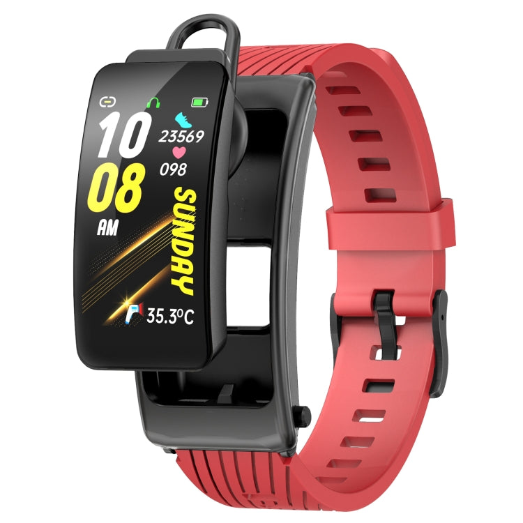 K20 1.14 inch Silicone Band Earphone Detachable Life Waterproof Smart Watch Support Bluetooth Cal...