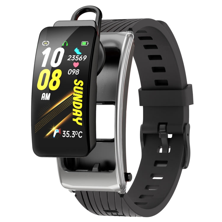 K20 1.14 inch Silicone Band Earphone Detachable Life Waterproof Smart Watch Support Bluetooth Cal...
