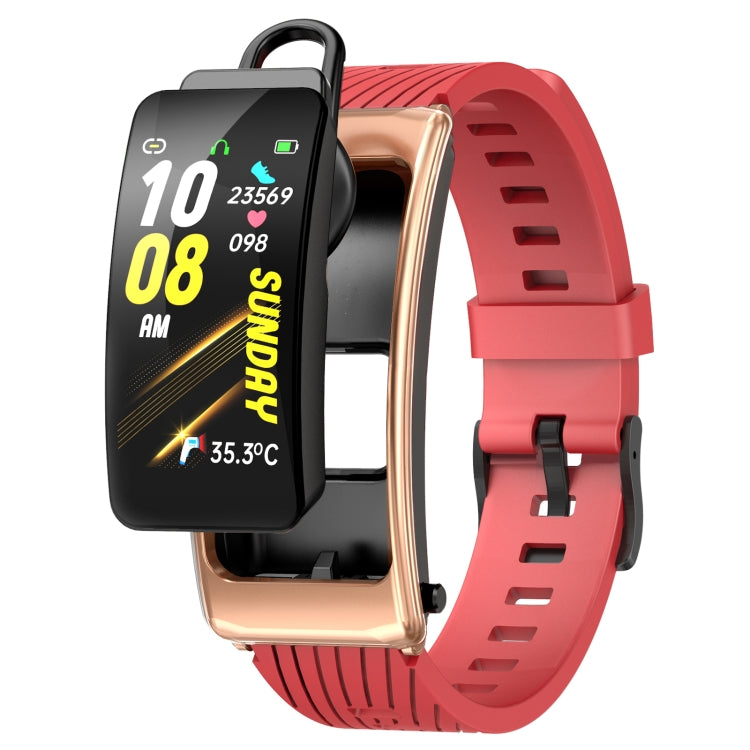 K20 1.14 inch Silicone Band Earphone Detachable Life Waterproof Smart Watch Support Bluetooth Cal...