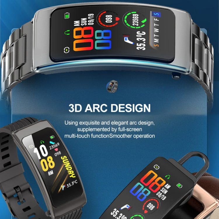 K20 1.14 inch Silicone Band Earphone Detachable Life Waterproof Smart Watch Support Bluetooth Cal...