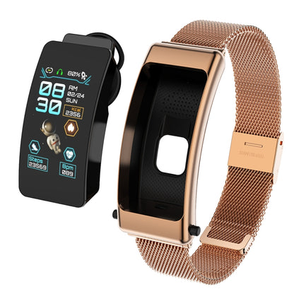 K50 1.08 inch Steel Band Earphone Detachable IP67 Waterproof Smart Watch Support Bluetooth Call��...
