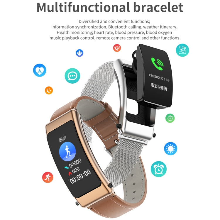 K50 1.08 inch Steel Band Earphone Detachable IP67 Waterproof Smart Watch Support Bluetooth Call��...