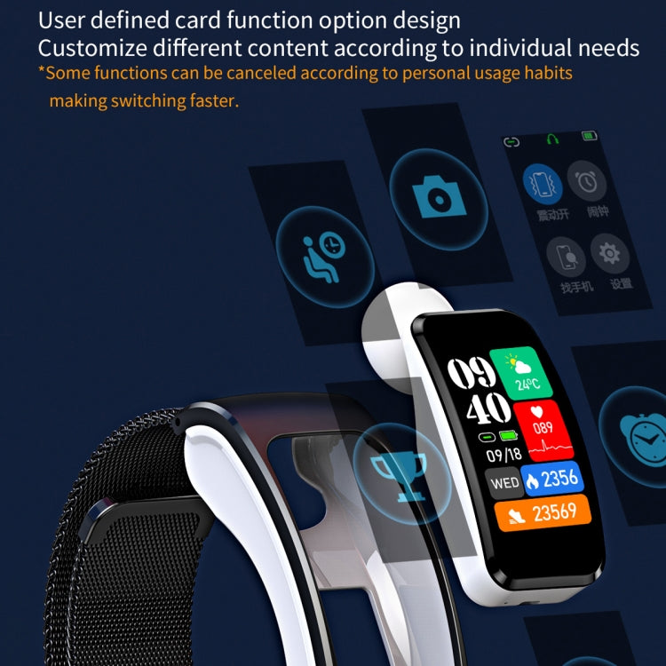 K60 1.08 inch Steel Band Earphone Detachable Life Waterproof Smart Watch Support Bluetooth Call��...